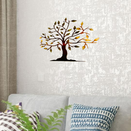 Copper Chrome Tree Wall Decoration