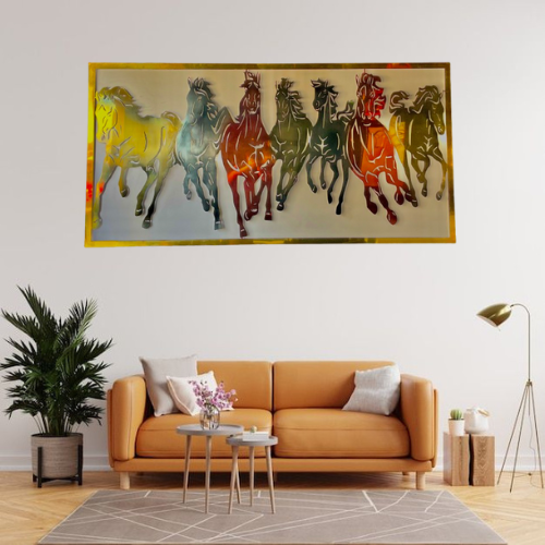 Multi-Colored Chrome Horse Wall Decoration